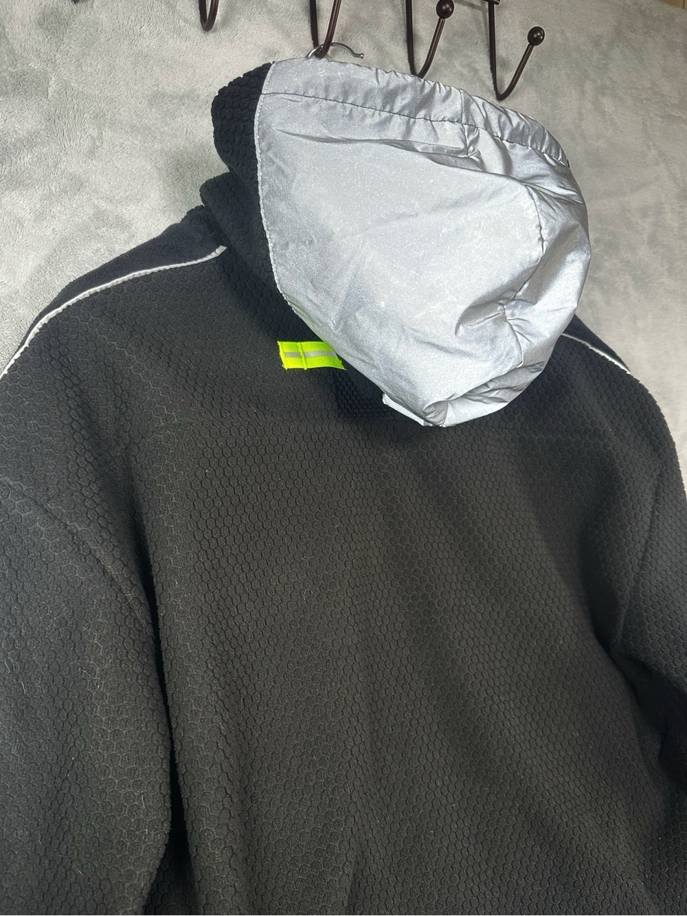 Puma x Helly Hansen Hoodie Women's M Black Cropped Reflective Tech Polar Fleece - Picture 6 of 14